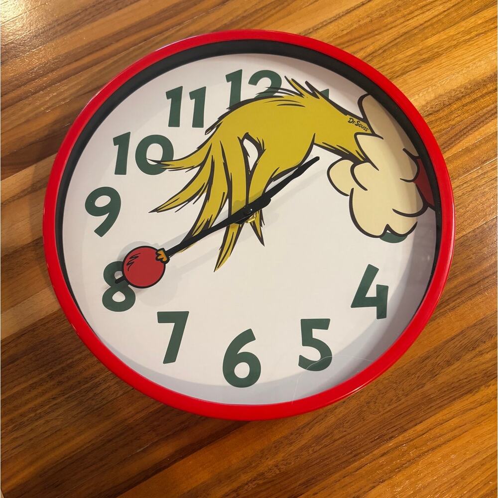 Dr. Seuss The Grinch Decorative Wall Clock – 12 Inch